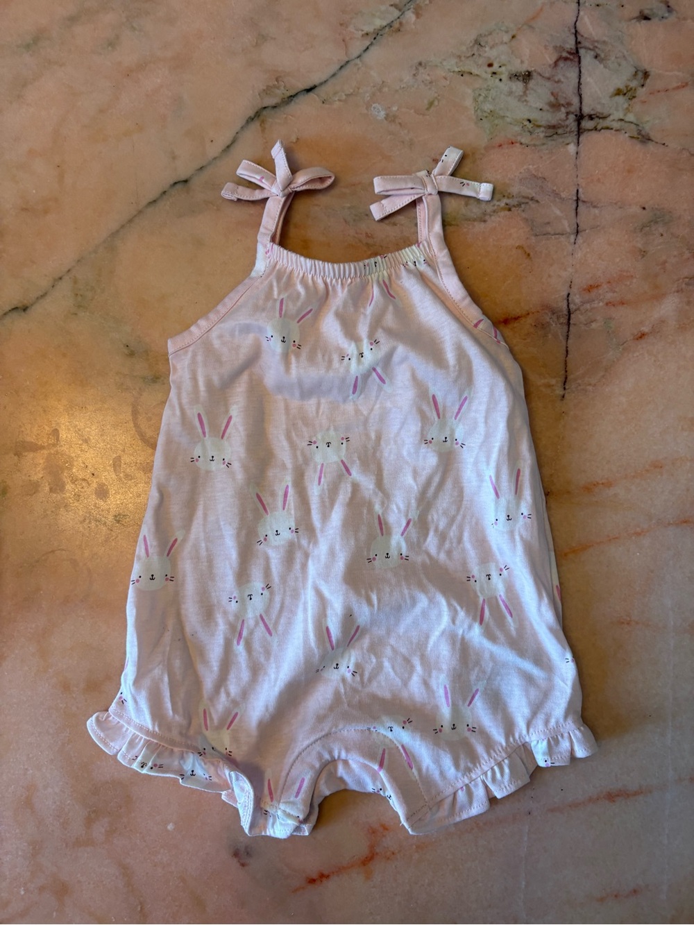 Old Navy Baby Girl Pink Bunny Print One-Piece Romper